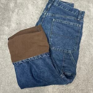 Wrangler Fleece Lined Carpenter Jeans Size 32x30 Y2K Baggy Vintage Workwear